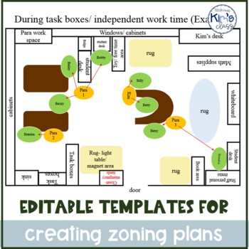 Preview of EDITABLE Lesson & Zoning Plans for Special Ed Paraprofessionals