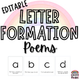 EDITABLE Letter Formation Verbal Path Poems for Handwritin