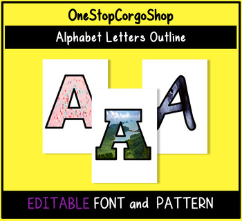Preview of EDITABLE Letter Outlines | Pick your Font + Pattern Fill