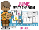 EDITABLE Letters and Sound Write the Room - June