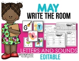 EDITABLE Letters and Sound Write the Room - May