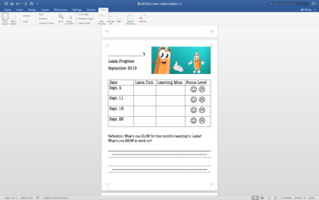 Preview of EDITABLE Lexia Student Tracker Grades 1-3