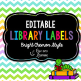 Chevron Brights - EDITABLE Library Labels