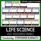 Life Science Unit Exam Bundle | Editable | Printable | Goo