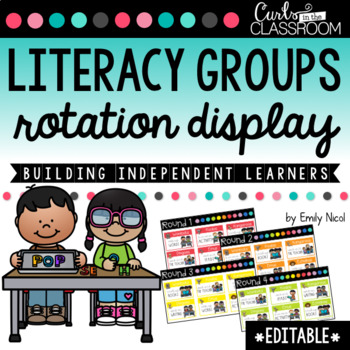 Preview of EDITABLE Literacy Groups Rotation Display