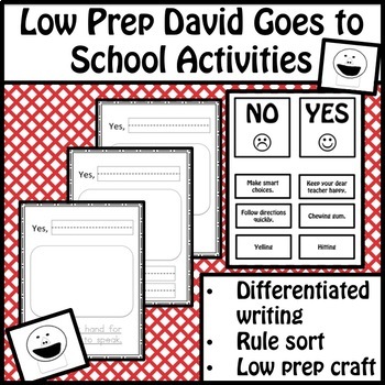 Editable Low Prep David Goes To School Activities By Mrsbreakitdown
