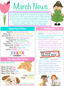 Preview of EDITABLE MARCH NEWSLETTER