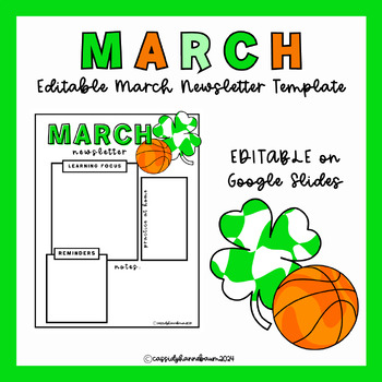 Preview of EDITABLE MARCH NEWSLETTER | March Madness Theme