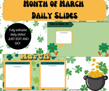 Preview of EDITABLE MARCH SLIDES: FULL MONTH