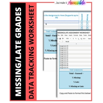 Preview of EDITABLE: MISSING/LATE WORK DATA TRACKER - FOR IEP GOALS