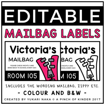 Preview of EDITABLE Mail Bag Labels #1