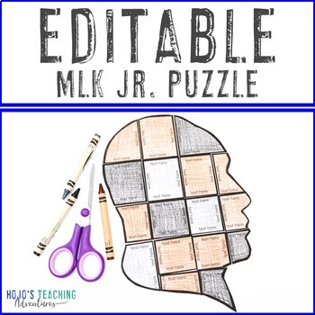Preview of EDITABLE Martin Luther King Jr - Create your own puzzles! Black History Month