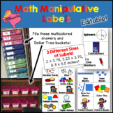 Math Manipulatives Labels EDITABLE