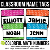 EDITABLE Math Number Name Tags Classroom Labels Bulletin B
