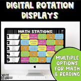EDITABLE Math and Reading DIGITAL Rotation Displays