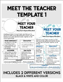 EDITABLE Meet Your Teacher Template 1