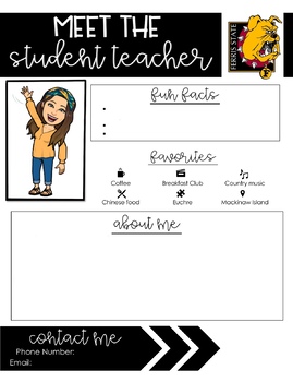 Preview of EDITABLE Meet the Student Teacher letter