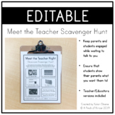 EDITABLE Meet the Teacher/Educators Scavenger Hunt