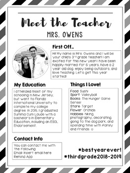 Download EDITABLE Meet the Teacher Letter! 3 Color Versions by ...