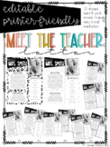 EDITABLE | Meet the Teacher Letter | Black and White | Min