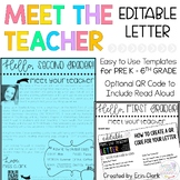 EDITABLE Meet the Teacher Letter | QR Code Option for Read Aloud