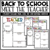 EDITABLE Meet the Teacher Template + Student Teacher, Para