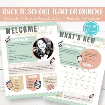 Preview of EDITABLE Meet the Teacher Template | Back to School Teacher Bundle