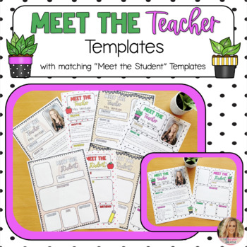 Preview of EDITABLE Meet the Teacher Templates with Matching Meet the Student Templates