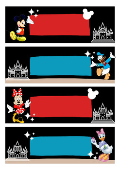 Preview of EDITABLE Mickey & Minnie Mouse Name Plates for Student Name Tags