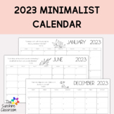 EDITABLE Minimalist 2023 Calendar Blank Affirmations Flora