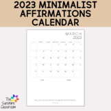 EDITABLE Minimalist 2023 Calendar Blank Affirmations Track