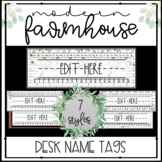 EDITABLE Modern Farmhouse Desk Name Tags / Name Plates /To