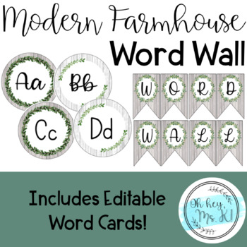 Preview of EDITABLE Modern Farmhouse Word Wall