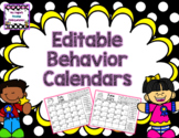 EDITABLE Monthly Behavior Calendars 2022-2023