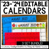 EDITABLE Printable Monthly Calendars 2023-2024 BUNDLE