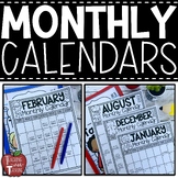 EDITABLE Monthly Calendars