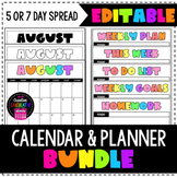 EDITABLE Monthly Calendars + Weekly Planners BUNDLE + Goog