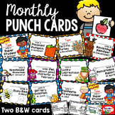 EDITABLE Monthly Punch Cards