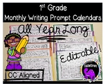 EDITABLE Monthly Writing Prompt Calendars ALL YEAR LONG {F
