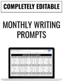 EDITABLE Monthly Writing Prompts