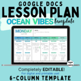 EDITABLE Monthly or Weekly 6-Column Digital Lesson Plan Te