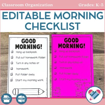 Editable Morning Routine Chart