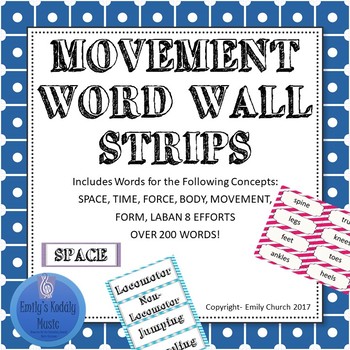 Preview of EDITABLE Movement Word Wall Strips