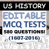 EDITABLE Multiple-Choice Tests - US History / American His