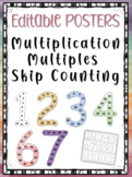 EDITABLE Multiplication Posters, Multiples Posters & Skip 