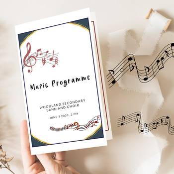 Preview of EDITABLE Music Program Template PDF Music Piano Recital - End of Year Concert