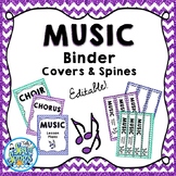 EDITABLE Music Teacher Binder Covers & Spines - Glitter & Chevrons