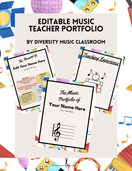 Preview of EDITABLE Music Teacher Portfolio In Google Slides!
