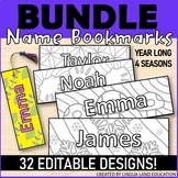 BOOK DAY EDITABLE NAME COLORING  Bookmarks 32+ Fun Designs