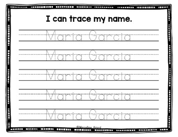 Editable Name Tracing Writing Practice Worksheets Back To School Activity